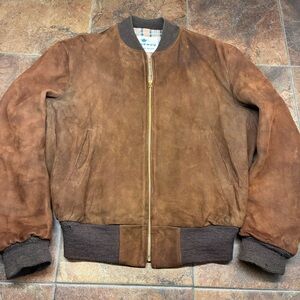 60s/70s USA Made Sears-Simpsons Brown Suede Bomber Jacket
